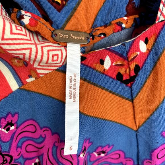 Free People Maritzah Floral Print Jumpsuit In Multi Pink Womens Size 6 - Picture 10 of 13